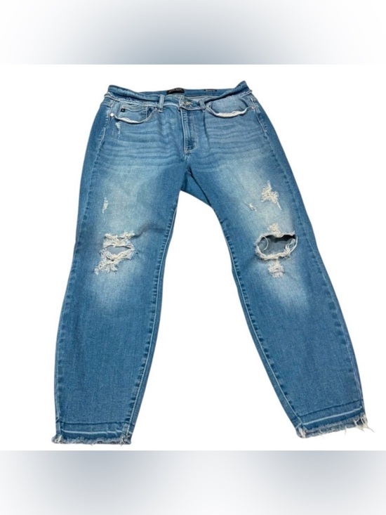 Judy Blue Denim - Judy Blue Skinny Fit Jeans Classic Distressed Slim Medium Wash Plus Size 16W